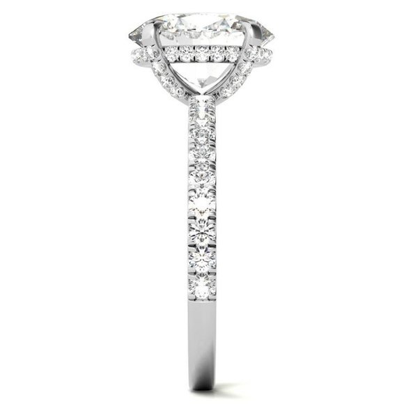 3 Ct-10X8MM Oval Basket Moissanite Engagement Ring 14k Gold With Lab Diamonds - Picture 6 of 9